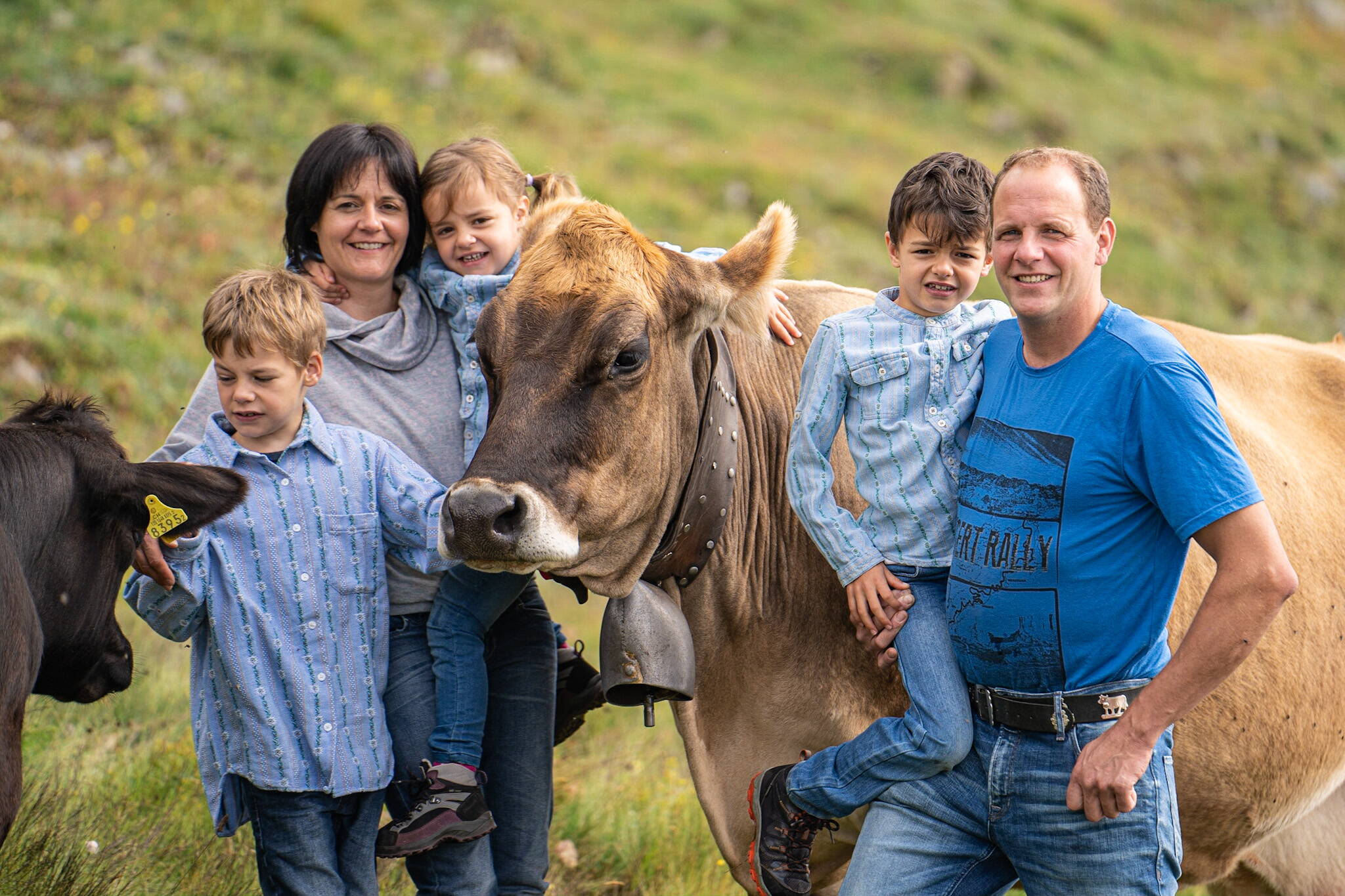 Bauernfamilie in Lax, Goms